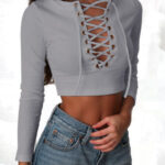 Gray Women's Long Sleeve  Black Casual V-Neck Floral Printing T-Shirt Tops - Celino Corp.