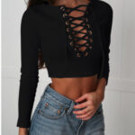 Black Women's Long Sleeve  Black Casual V-Neck Floral Printing T-Shirt Tops