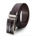 Celino Brown 100% Leather Belt Adjustable Ratchet Slide Buckle One Size Fits All