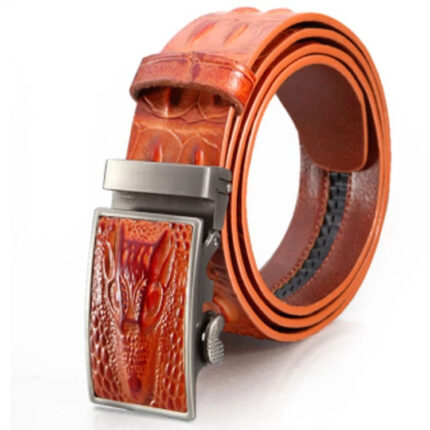 Celino Tan 100% Leather Belt Adjustable Ratchet Slide Buckle One Size Fits All - Celino Corp.