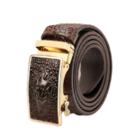 Celino Brown 100% Leather Belt Adjustable Ratchet Slide Buckle One Size Fits All - Celino Corp.