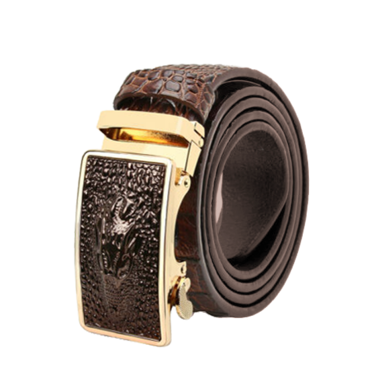 Celino Brown 100% Leather Belt Adjustable Ratchet Slide Buckle One Size Fits All - Celino Corp.