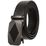 Celino Black 100% Leather Belt Adjustable Ratchet Slide Buckle One Size Fits All