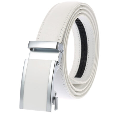 100% Genuine Leather Adjustable Ratchet Slide Buckle Belt One Size Fits All - Celino Corp.