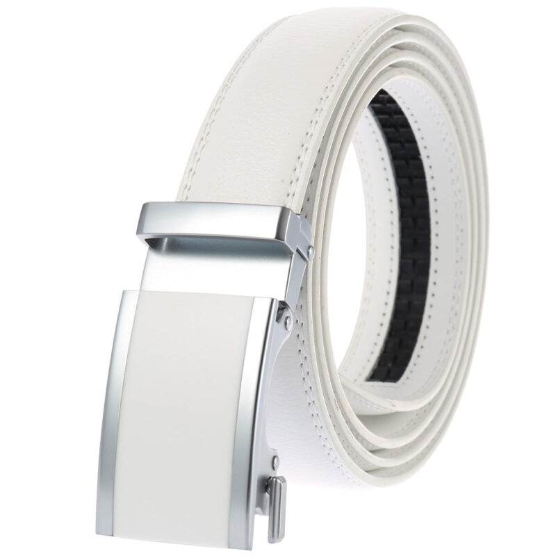 100% Genuine Leather Adjustable Ratchet Slide Buckle Belt One Size Fits All - Celino Corp.