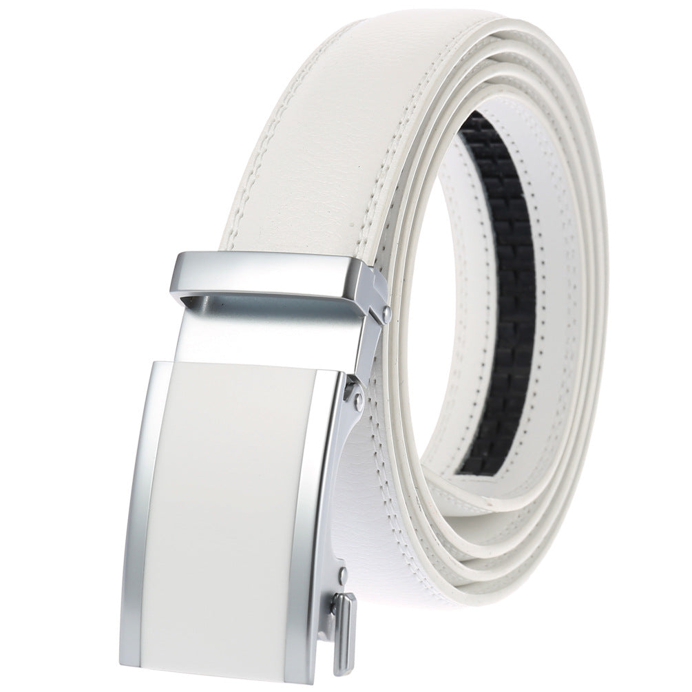 CEBL045 100% Genuine Leather Adjustable Ratchet Slide Buckle Belt One Size Fits All - Celino Corp.
