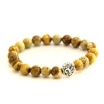 Stone Beads Bracelet Men Women Unisex Wristband Gold Wealth and Good Luck Women Bracelet