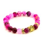 Stone Beads Bracelet Men Women Unisex Wristband Purple Wealth and Good Luck Women Bracelet
