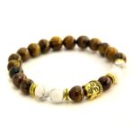 Stone Beads Bracelet Men Women Unisex Wristband Brown Wealth and Good Luck Women Bracelet
