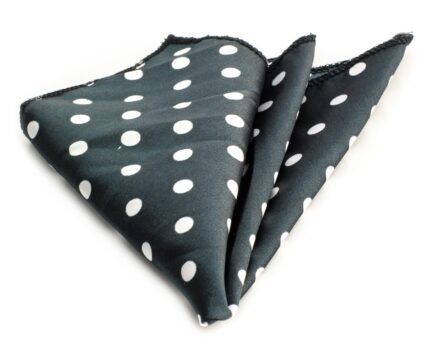 Black White Dots Pocket Square for Men - Premium Silk Handkerchiefs for Suits