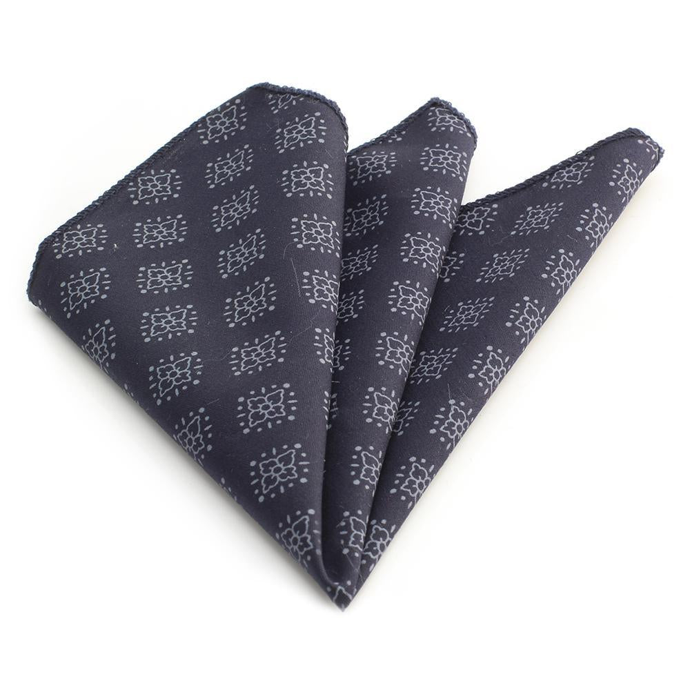 CEHA004 Black White/Snowflakes Pocket Square for Men - Premium Silk Handkerchiefs for Suits - Celino Corp.