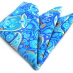 Blue Paisley Pocket Square for Men - Premium Silk Handkerchiefs for Suits