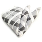 Black/White Plaid Pocket Square for Men - Premium Silk Handkerchiefs for Suits - Celino Corp.