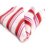 Stripe Pink White Pocket Square for Men - Premium Silk Handkerchiefs for Suits