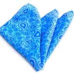 Black/White/Blue & Pink Dots Pocket Square for Men - Premium Silk Handkerchiefs for Suits