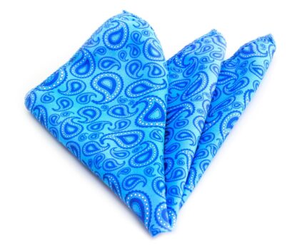 Black/White/Blue & Pink Dots Pocket Square for Men - Premium Silk Handkerchiefs for Suits