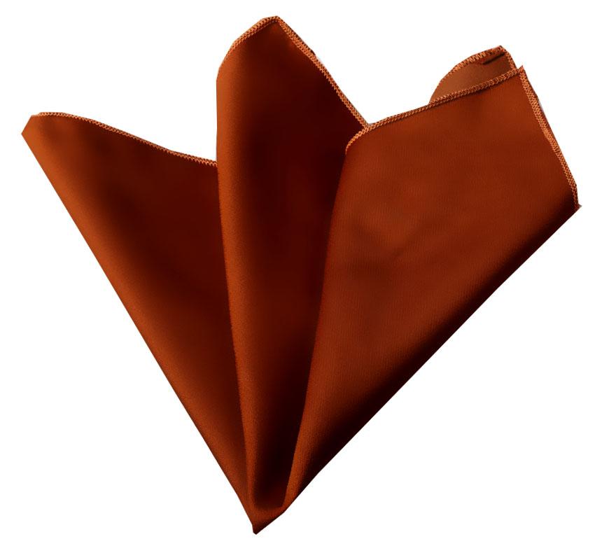 CEHA024 Solid Orange Pocket Square for Men - Premium Silk Handkerchiefs for Suits - Image 1