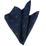 Blue with Black Pocket Square for Men - Premium Silk Handkerchiefs for Suits
