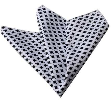 Black White Pattern Pocket Square for Men - Premium Silk Handkerchiefs for Suits - Celino Corp.