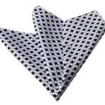 Celino White with Black Pocket Square for Men Silk Handkerchiefs for Suits