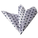 White with Black Dots Pocket Square for Men - Premium Silk Handkerchiefs for Suits - Celino Corp.