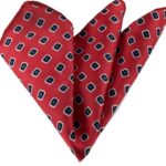 Red with Blue Pocket Square for Men - Premium Silk Handkerchiefs for Suits