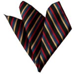 Blue Black Multi Stripes Pocket Square for Men - Premium Silk Handkerchiefs for Suits