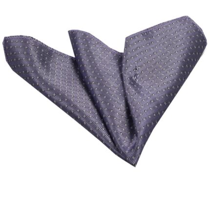 Grey with White Patterns Pocket Square for Men - Premium Silk Handkerchiefs for Suits