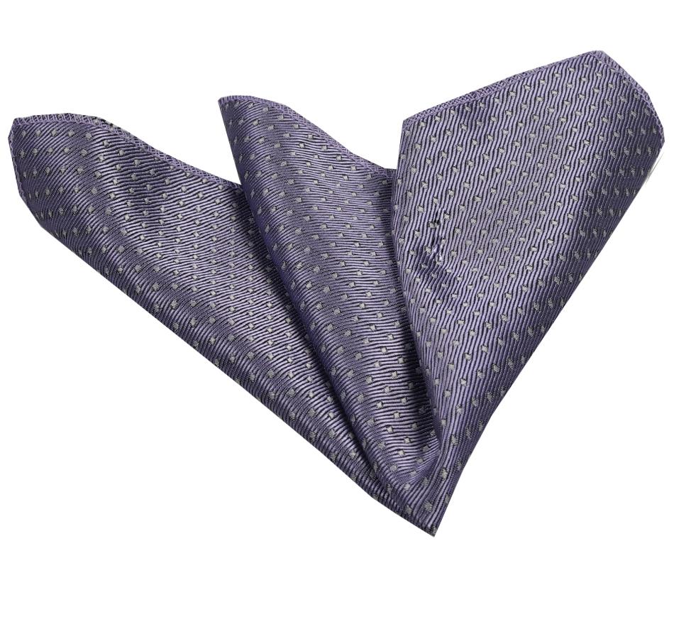 CEHA045 Grey with White Patterns Pocket Square for Men - Premium Silk Handkerchiefs for Suits - Image 1