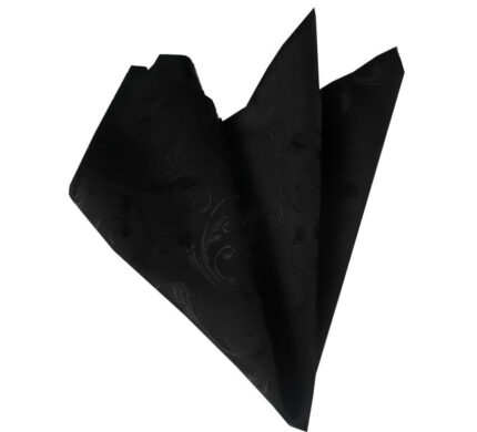 Black Paisley Pocket Square for Men - Premium Silk Handkerchiefs for Suits