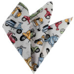 White Pattern with White Stars Pocket Square for Men - Premium Silk Handkerchiefs for Suits