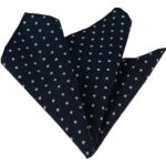 Black with White Stars Pocket Square for Men - Premium Silk Handkerchiefs for Suits - Celino Corp.
