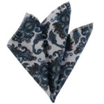 Celino White MultiColor Pattern Pocket Square for Men Silk Handkerchief for Suit