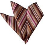 Beige Cream Multi Color Stripes Pocket Square for Men - Premium Silk Handkerchiefs for Suits