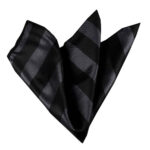 Black Grey Stripes Pocket Square for Men - Premium Silk Handkerchiefs for Suits - Celino Corp.