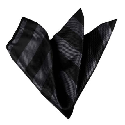 Black Grey Stripes Pocket Square for Men - Premium Silk Handkerchiefs for Suits - Celino Corp.