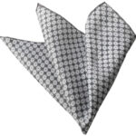 White with Small Black Squares Pocket Square for Men - Premium Silk Handkerchiefs for Suits - Celino Corp.