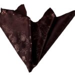 Brown With Metallic Paisley Pocket Square for Men - Premium Silk Handkerchiefs for Suits