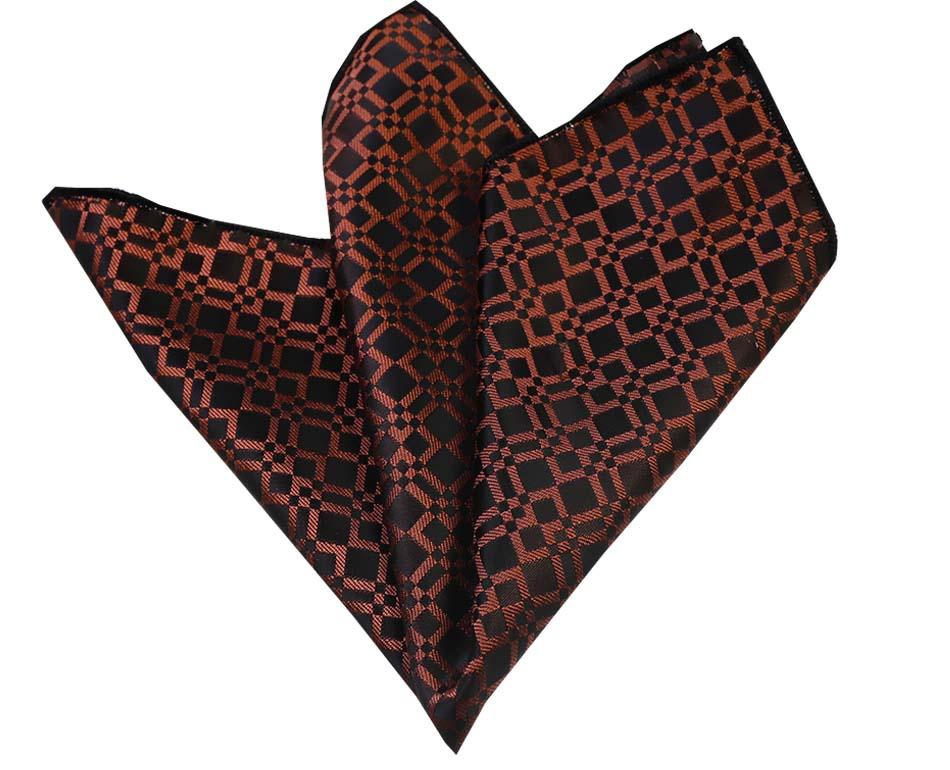 CEHA070 Tiger Orange & Black Pocket Square for Men - Premium Silk Handkerchiefs for Suits - Image 1