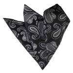 Gray Silver And Black Pocket Square for Men - Premium Silk Handkerchiefs for Suits - Celino Corp.