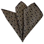 Metalic Grey Silver And Black Circles Pocket Square for Men - Premium Silk Handkerchiefs for Suits - Celino Corp.
