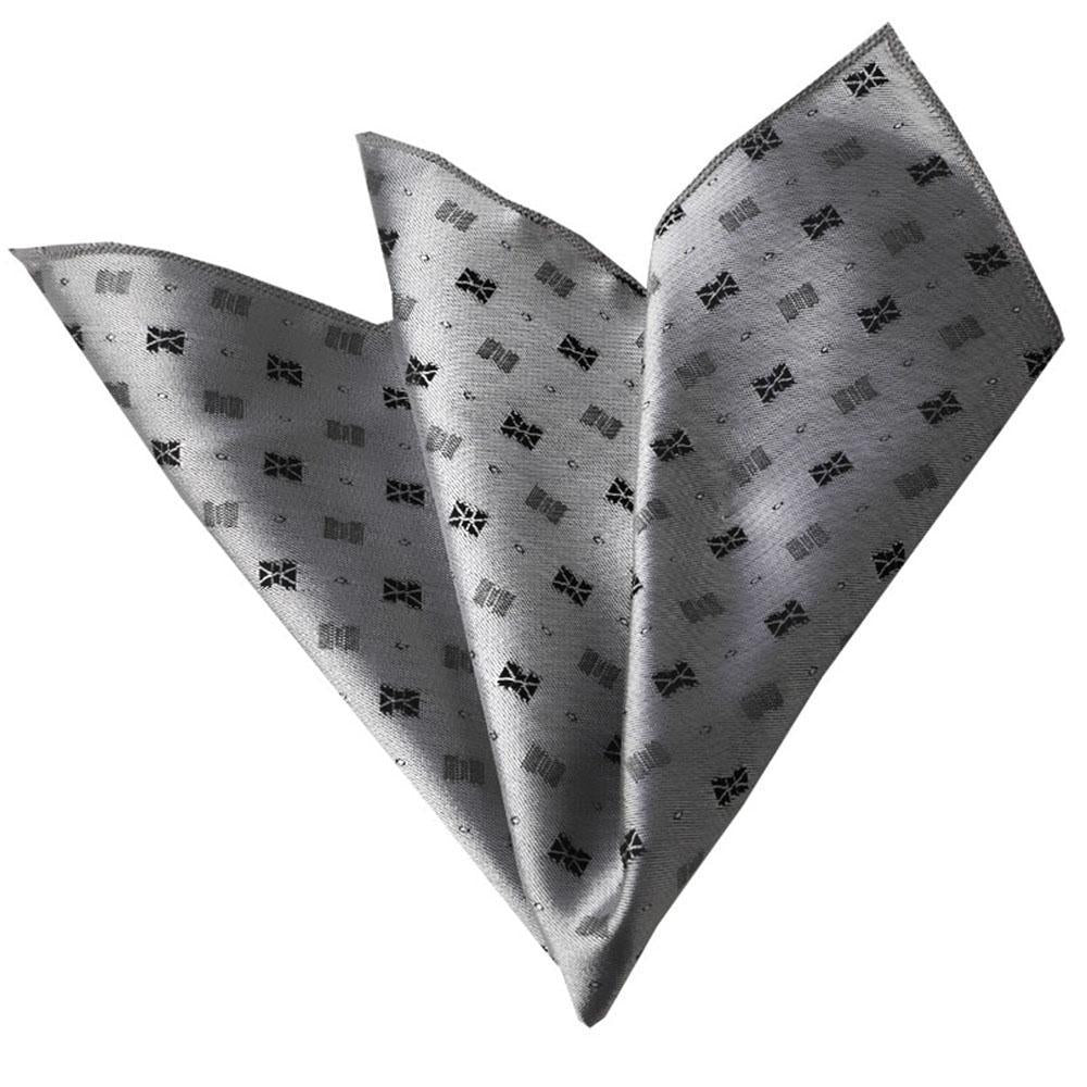 CEHA079 Gray Metalic Paisley Pocket Square for Men - Premium Silk Handkerchiefs for Suits - Celino Corp.