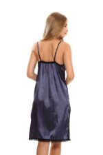 Navy Blue V Neck Transparent Sleepwear for Women - 1 Piece Nightwear Lingerie Set - Image 2