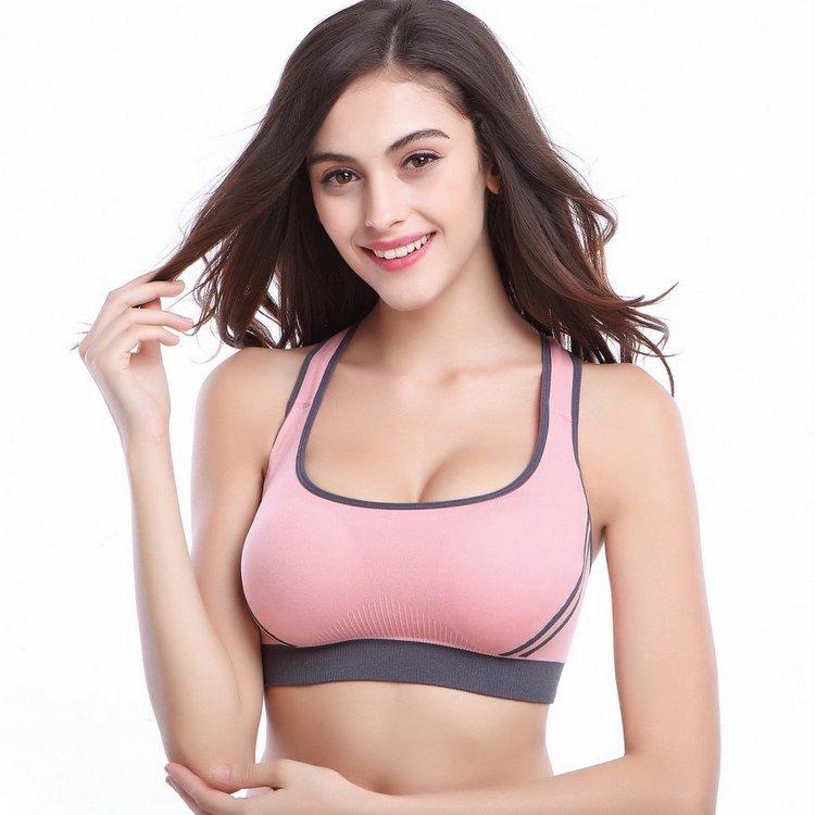 Pink Strappy Womens Sports Bra - High Impact Bra Perfect for Yoga, Workout, Running - Celino Corp.