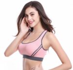 Pink Strappy Womens Sports Bra - High Impact Bra Perfect for Yoga, Workout, Running - Celino Corp.