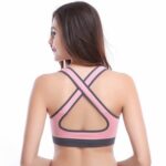 Pink Strappy Womens Sports Bra - High Impact Bra Perfect for Yoga, Workout, Running - Celino Corp.