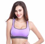 Purple Strappy Womens Sports Bra - High Impact Bra Perfect for Yoga, Workout, Running - Image 2