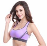 Purple Strappy Womens Sports Bra - High Impact Bra Perfect for Yoga, Workout, Running - Image 3