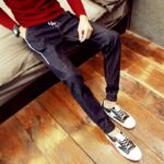 Blue Slim Fit Jogger Jeans For Men - Fashion Skinny Cotton Sweatpants Zipper with Pockets - Celino Corp.