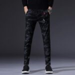 Black Textured Slim Fit Jogger Jeans For Men - Fashion Skinny Cotton Sweatpants Zipper with Pockets - Celino Corp.